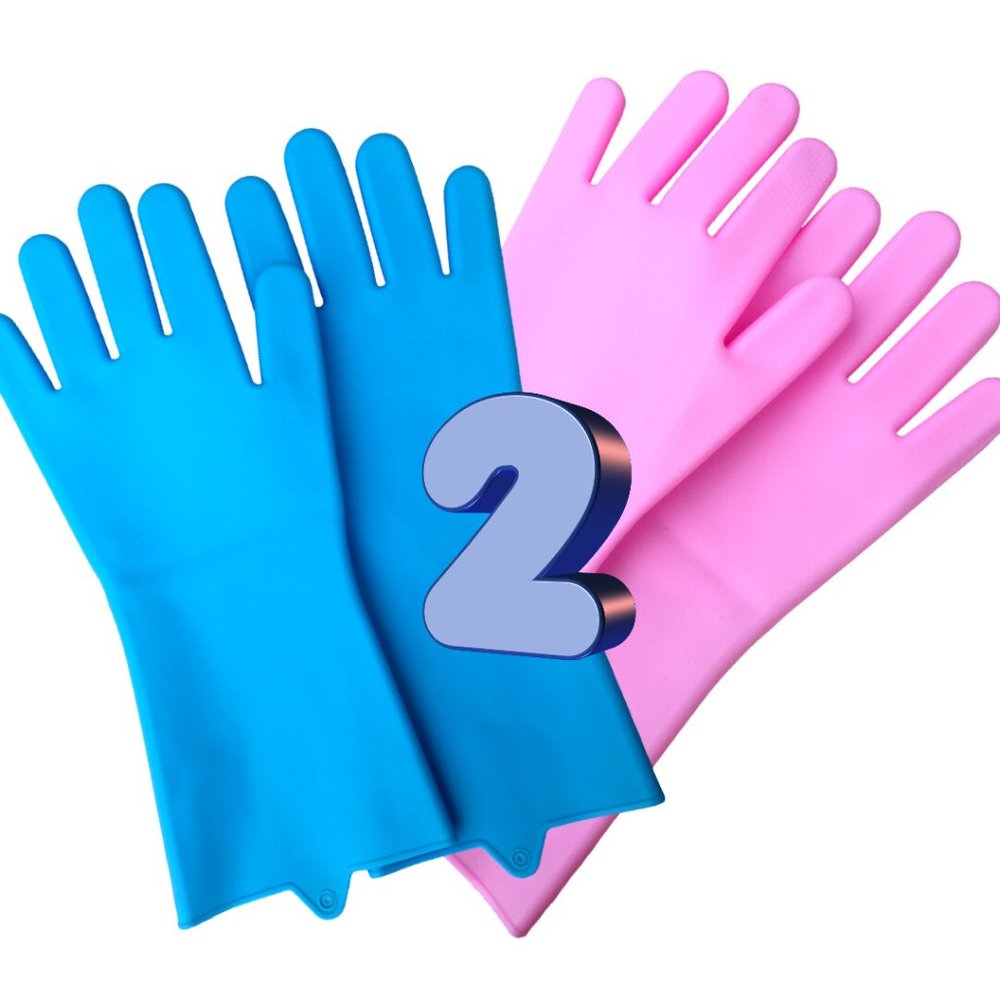 MAGIC Dish Washing Gloves Scrubbing-2 PACK